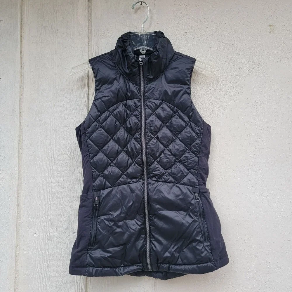 Lululemon Athletica Black Down For A Run Zip-Up Puffer Vest Women's Size 6